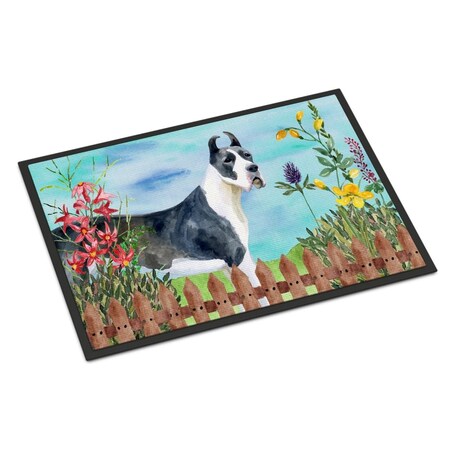 Carolines Treasures Harlequin Great Dane Spring Indoor or Outdoor Mat - 24 x 36 in. CK1205JMAT